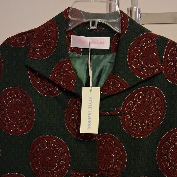 NWT Women's Multi Color Lined Blazer Jacket 3/4 Sleeve Fall Winter Jackets 10 - Picture 7 of 9